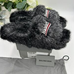 Women’s Balenciaga furry platform slide sandals size 42 fits 12 US